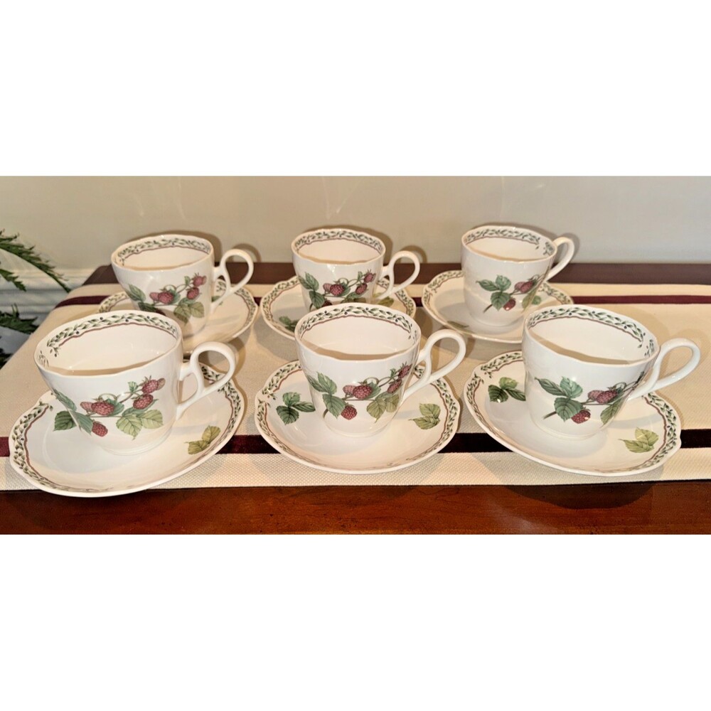 Set of 6 Noritake Royal Orchard Cup & Saucer Set 9416 PRIMACHINA Fruit
